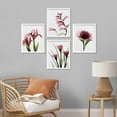 thumbnail image 3 of PixonSign Framed Wall Art X-Ray Pink Botanical Floral Flower Prints, Set of 4 Rustic Wildflowers Paintings, Country/Farmhouse Minimalism Adhesive Canvas Posters for Home Decor - 8"x10" White, 3 of 5