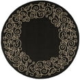 thumbnail image 3 of SAFAVIEH Courtyard Chole Bordered Indoor/Outdoor Area Rug, Black/Beige, 6'7" x 6'7" Round, 3 of 10