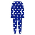 thumbnail image 5 of SERTG Womens Heart Print Hooded Sleepwear Fleece Pajamas Fall Winter Zipper Front One-Piece Outfit Jumpsuit(Blue,M), 5 of 5