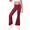 Wine Red, variant on Oudiya Girls Flare Leggings High Waisted Casual V Crossover Pants Yoga Bell Bottoms with Pockets for Kids 5-14Y