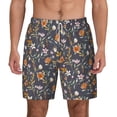 thumbnail image 2 of Picia Wildflowers pattern Mens Swim Trunks with Compression Liner Stretch Beach Shorts Quick Dry with Zipper Pockets No-Chafing Board Shorts-Large, 2 of 9