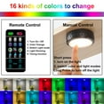 thumbnail image 2 of DEBGFS LED Puck Lights Battery Operated LED Under Cabinet Lighting Wireless Stick on Tap Lights with Remote Controll Color Changing Timer Function for Cabinets  Shelves  Closets - 6Pack,black,2, 2 of 6