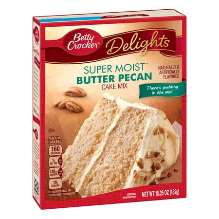 (2 pack) Betty Crocker Super Moist Butter Pecan Cake Mix, 15.25 (Best Ever Butter Cake)