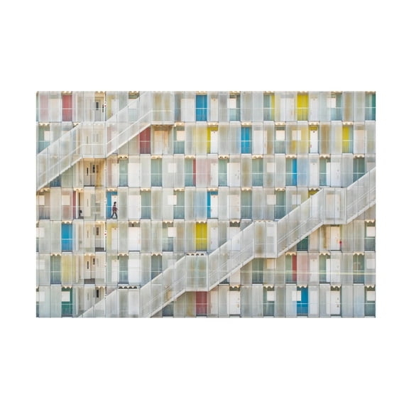 Canvas Wall Art - Satoshi Iwata 'Colorful Apartment' Wall Art for Living Room, Bedroom, or Office Décor by Trademark Fine Art - 24 x 16 Inches