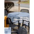 thumbnail image 5 of Outdoor Tablecloth with Umbrella Hole for Patio/Picnic/Party/Camping, Light Blue Starfish Waterproof Table Cloth Square Cover Washable, Coastal Summer Beach Ocean Striped (60"x 60"), 5 of 9