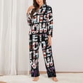 thumbnail image 2 of Rateoe Geometric Sports Energetic Burst Pattern Womens Pajamas Set Long Sleeve Sleepwear Button Down Nightwear Soft Cotton Pj Lounge Sets-XX-Large, 2 of 7