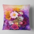 thumbnail image 2 of Designart Colorful Bouquet of Different Flowers - Floral Throw Pillow - 18x18, 2 of 5