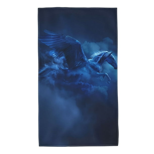 Fotbe Pegasus Night Sky Toalla Premium con Patrón, Toalla de Microfibra de Secado Rápido, Ligera y Altamente Absorbente (27.5x16in), Ideal para Uso Diario