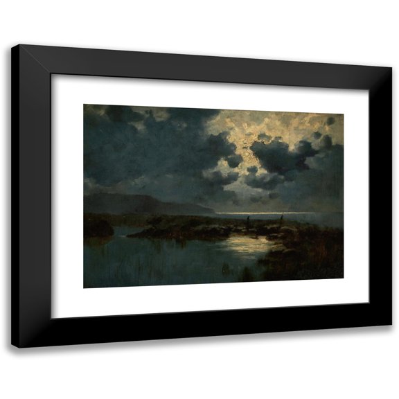 David Young Cameron 14x11 Black Modern Framed Museum Art Print Titled - Moonlit Marsh