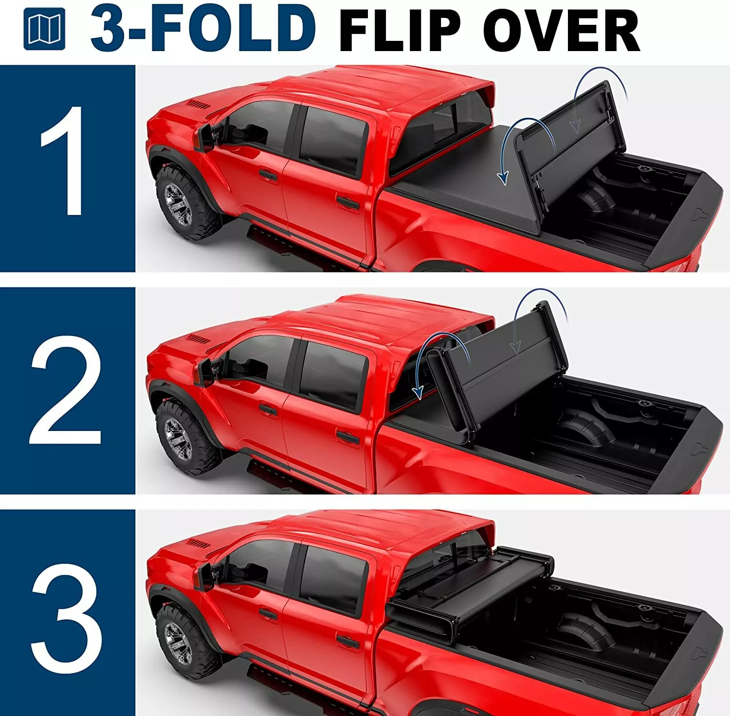 MOSTPLUS 5FT 3 Fold Soft Bed Tonneau Cover for 05-26 Nissan Frontier 09-14 Suzuki Equator