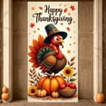 thumbnail image 6 of Thanksgiving Party Decorations Door Cover, Happy Thanksgiving Front Door Banner Fall Harvest Turkey Themed Porch Sign Hanging Backdrop for Indoor Outdoor Party Supplies 71x35 Inch, 6 of 6