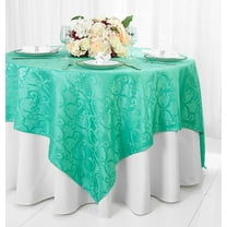 Wedding Linens Inc. 72"x72" Square Versailles Damask Jacquard Polyester Linen Tablecloth Table Overlays Toppers - Tiffany Blue / Aqua Blue