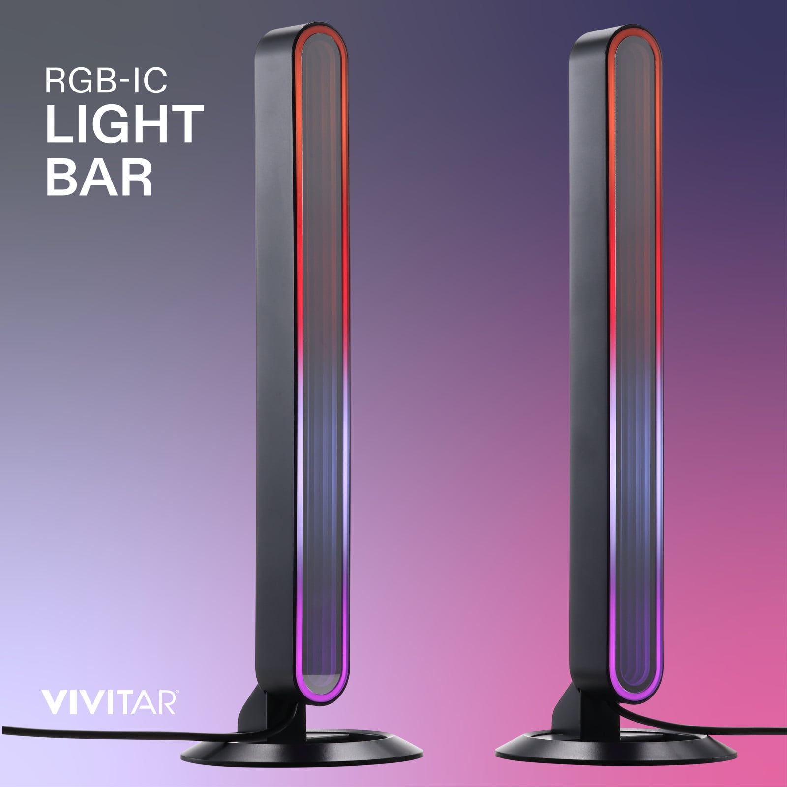 Vivitar RGBIC LED Light Bars 2-Pack – Color Changing RGB Lights