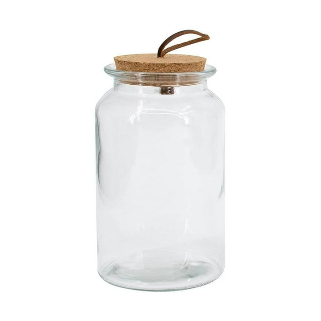 Canister Mainstays Vidrio Tapa de Corcho y Fibra de Mimbre 1.5 litros