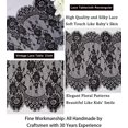 thumbnail image 4 of Lace Table Runner Black 13x120 Vintage Floral Lace Table Cloth Runner Embroidered Lace Fabric Table Runners for Weddings Thanksgiving Table Runner Rustic Party Decor, 4 of 6