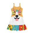 thumbnail image 6 of Uourmeti Dinosaur Dresses for Kids Girls Cute Sundress Sleeveless Summer Spring Cartoon Dress Causal A Line Tank Shift Midi Dress 3-14Years Old, 6 of 7