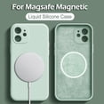 thumbnail image 2 of Para iPhone 13 Pro Max para Magsafe funda de carga inalámbrica magnética iPhone 11 12 mini X XR XS 8 Plus SE 2020 funda de silicona líquida Tan Jianjun unisex, 2 of 2