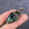 thumbnail image 3 of Seraphinite Gemstone Handmade Copper Wire Wrap Jewelry Pendant 1.97", 3 of 4