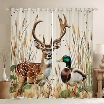 Feelyou Deer Duck Black Out Curtains, Rustic Western Cabin Curtains Pack of 2 (42x63 Each)
