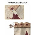 thumbnail image 6 of Red Texas Star Rustic Bathroom Window Curtain, Farmhouse Berry Brown Wooden Light Filtering Coffee Kitchen Curtains, Bedroom Living Room Curtains 2 Panel 84"x54", 6 of 6
