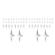 thumbnail image 1 of Espejo Adhesivo de pared DIY Adornos en forma de estrella Efecto reflectante Hoja de paredes plateadas Suministros para el hogar Sala de estar Dormitorio 64 piezas Kearding HA011924-00, 1 of 7