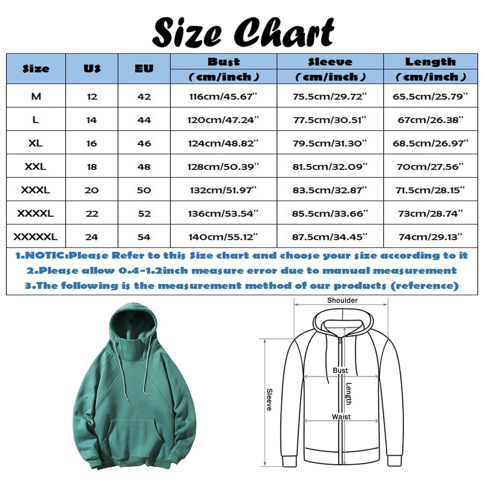 Mens xl sweatshirt measurements hot sale
