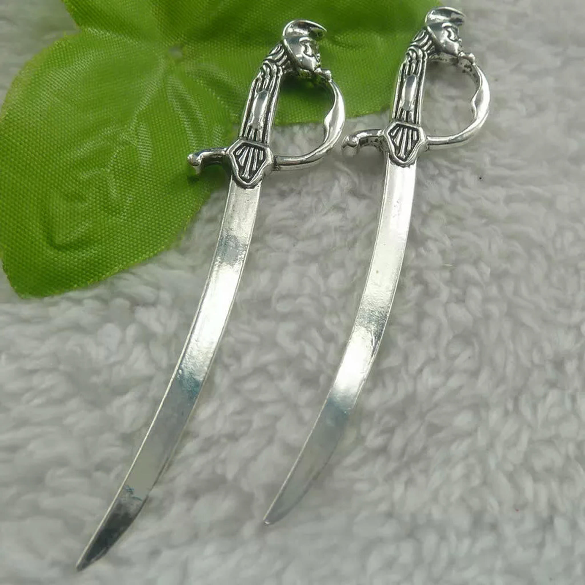 HOOUN 36 pcs tibet silver knife bookmarks 92x16x4mm B4481