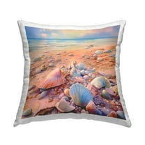Stupell Industries Shells on Beach Shore Decorative Printed Throw Pillow, 18 x 18