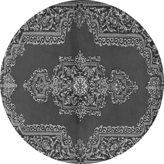 Ahgly Company Indoor Round Medallion Gray Traditional Area Rugs, 3' Round