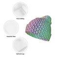 thumbnail image 3 of Pofeuu Rainbow Peacock Feathers Print Beanie Hat for Men Women Knit Winter Hat Warm Cuffed Skull Beanie Slouchy Soft Unisex, 3 of 6