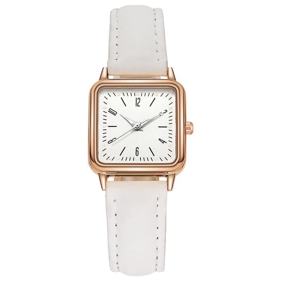 Resicozy Leather Strap Watches for Women Elegant Dainty Ladies Watch Vintage Rectangle Women Quartz Wrist Watch 2026 White
