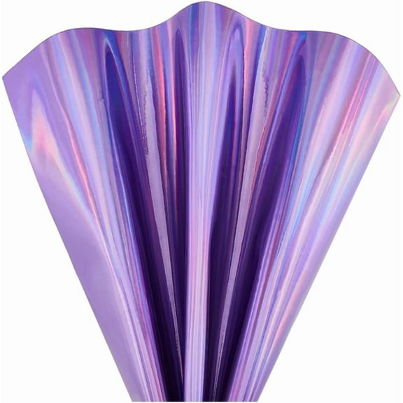 12x53 Inch Holographic Leather Sheets Laser Reflective Vinyl Fabric Metallic Mirrored Crafts Film