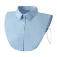 thumbnail image 3 of Cuello Falso para Mujer, Suéter con Cuello Puntiagudo, Blusa de Camisa Sintética Azul, 3 of 9