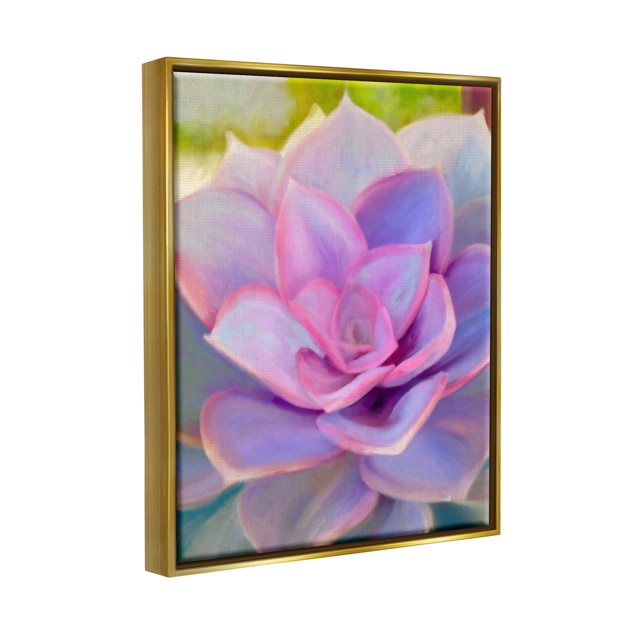 Stupell Industries Purple Plant Leaves Botanical & Floral Painting Gold Floater Framed Art Print Wall Art, 25 x 31