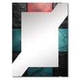 thumbnail image 2 of Designart "Elegance of Blue and Red Chevron Tile I" Abstract Tile Oversized Wall Mirror - Modern Abstract Entryway Big Wall Mirror - Multiple Color Options, 2 of 6