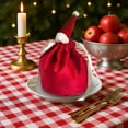 thumbnail image 5 of Christmas Velvet Drawstring Gift Bag, Red & Green Festive Pouch for Christmas Eve Presents, Candy & Holiday Decor (5.91×4.72×4.72in), 5 of 5