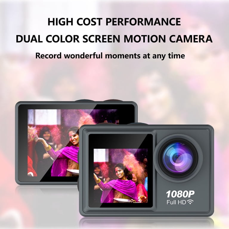 1080P Waterproof Action Camera with 140° Wide-Angle Lens and