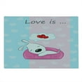 thumbnail image 2 of Dog Cutting Board, Puppy Dreaming on the Sofa Heart Background Valentine Theme Art, Decorative Tempered Glass Cutting and Serving Board, Large Size, Blue Pink White, by Ambesonne, 2 of 5