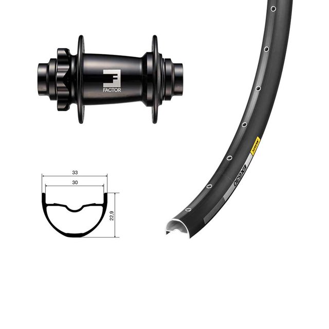 Wheel Shop, Mavic EX630 / Factor XD DH, 27.5'' Wheel, Front, 20x110mm, Disc 6-Bolt