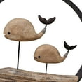 thumbnail image 7 of Wood Whale Wall Hanging Ornament Nautical Decor, Rustic Wooden Whale Wall Decor Hanging Circle Ocean Farmhouse Home Decor, 7 of 7