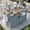 Grey Blue, variant on GUCOGUKA 53.3" Outdoor Kitchen Island with Stainless Steel Top, Rolling Grill Cart with Adjustable Shelves, Raised Shelf, Lockable Wheels, Portable Outdoor Table and Storage Cabinet for Patio, Grey