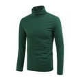 thumbnail image 2 of MODA NOVA Big & Tall Men's Solid Color Turtleneck Long Sleeve Pullover Tops Dark Green XL(46), 2 of 6