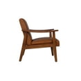 thumbnail image 6 of Brown Faux Leather Accent Chair - Wooden Frame, 21" Wide, Living Room Furniture. Modern Design, Comfortable Upholstery. Perfect for Reading Nook or Living Space., 6 of 11