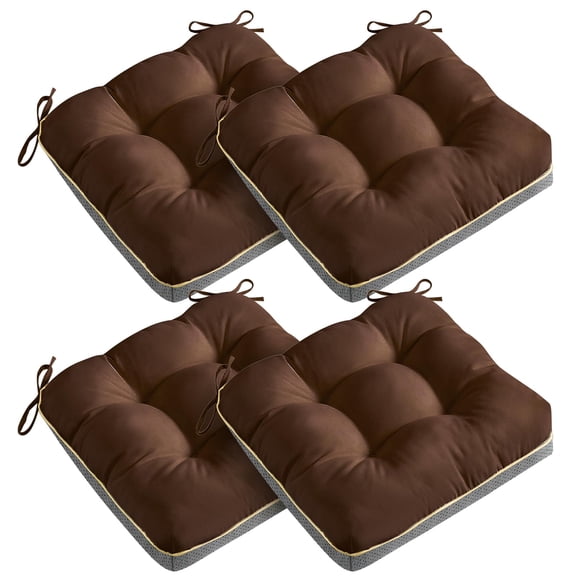 Cojines para silla AMCATON, paquete de 4, 48 x 48 cm, de espuma con cintas