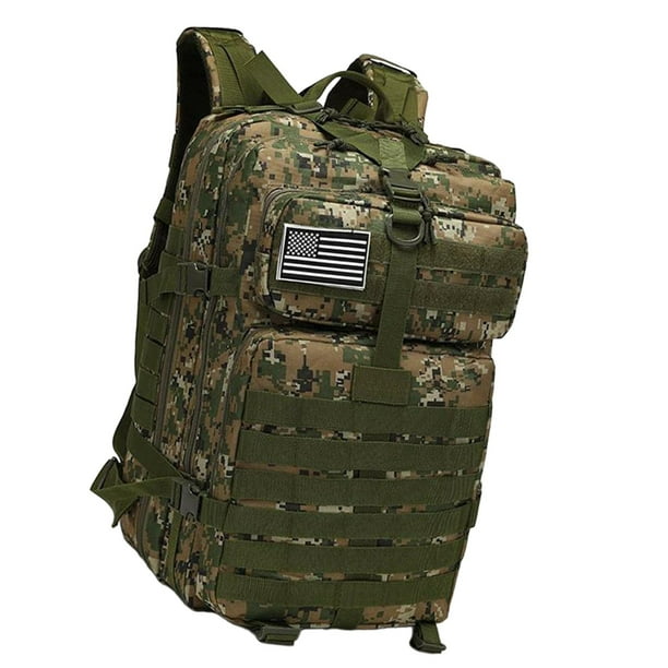 Mochila de senderismo para hombre, resistente, ajustable, impermeable, para ordenador portátil, 50L Verde oscuro