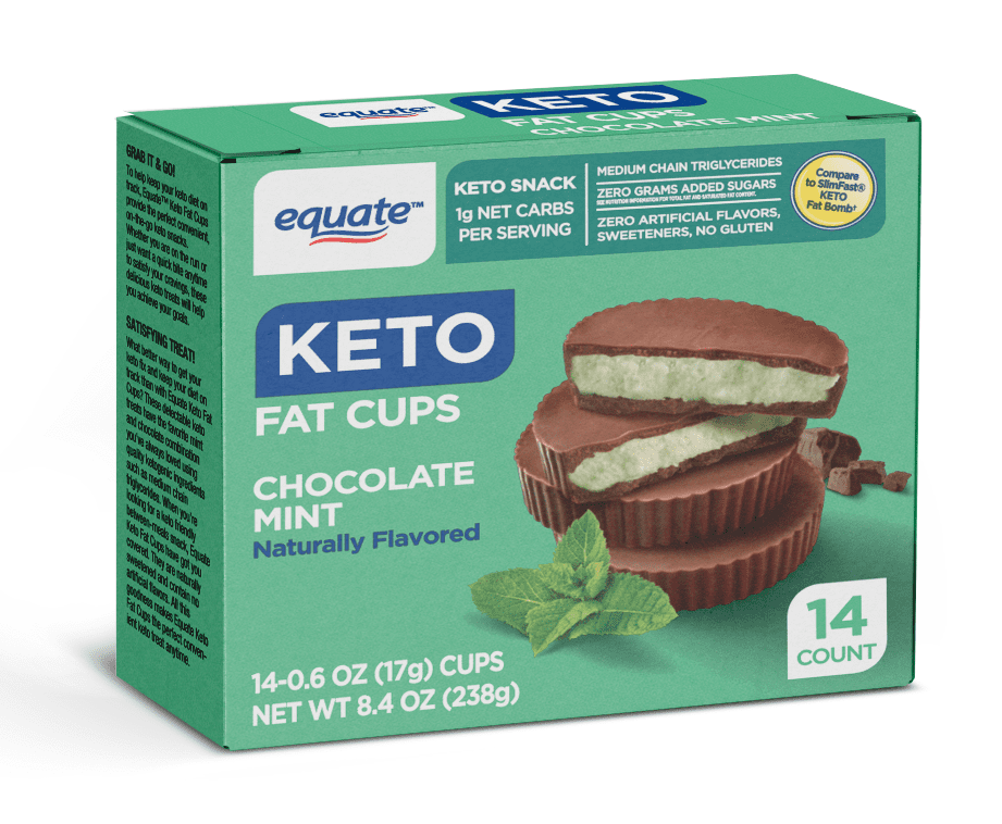 Equate Keto Fat Cups, Mint, Keto Snack, 14 Count