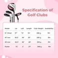 thumbnail image 3 of Spaco Junior Complete Golf Club Set for Kids with Rain Hood Right Hand Children Golf Age 8-10 Years Old-Pink, Golf Junior Golf Clubs Set for Kids for Children, Kids, 3 of 8