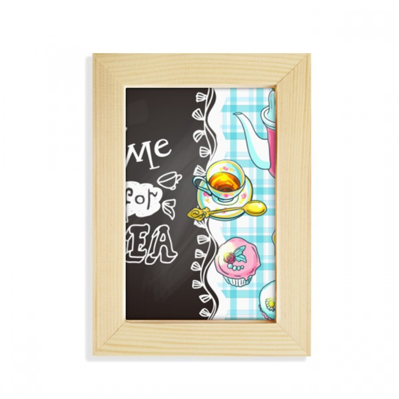 Time for tea Cupcake Teaport France Desktop Display Photo Frame Picture Art Painting 5x7 inch