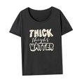 thumbnail image 4 of Camiseta de Mujer con Cuello Redondo, Camiseta Básica Moderna Y Transpirable para Excursiones Y Excursiones XL, 4 of 7