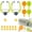 12 Balls+2 Trainer, variant on Hanging Table Tennis Trainer Portable Set, 1 Pcs Trainer 6 Balls Door Pong Game for Kids with Racket and Balls, Adjustable Hanging Table Tennis Trainer